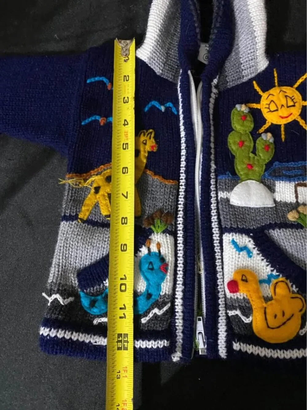 Handmade In Peru Sweater Jacket Embroidery Infant Baby.